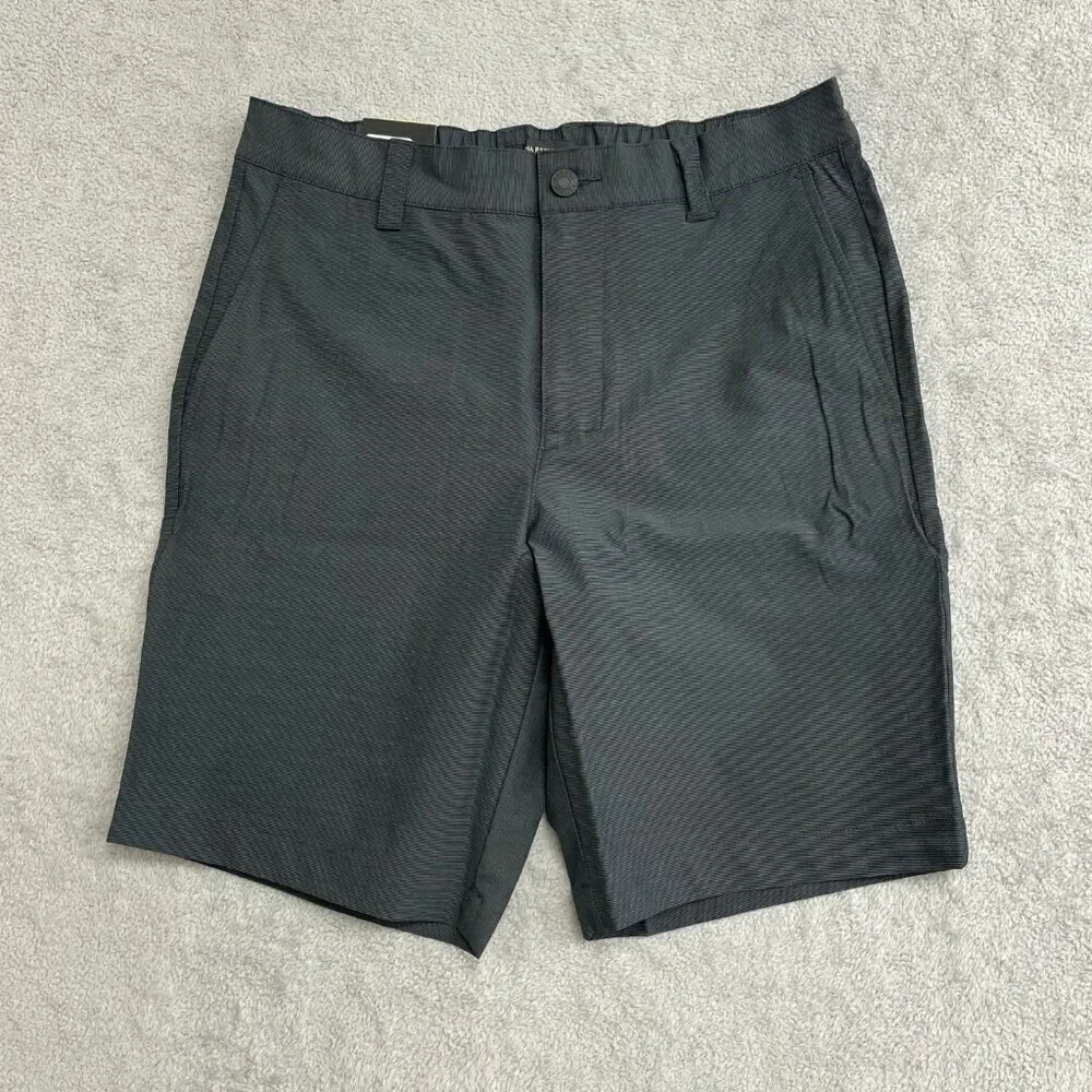 NEW Banana Republic Men's Size 32 Comfort Flat Front Shorts In Dark Grey Stretch